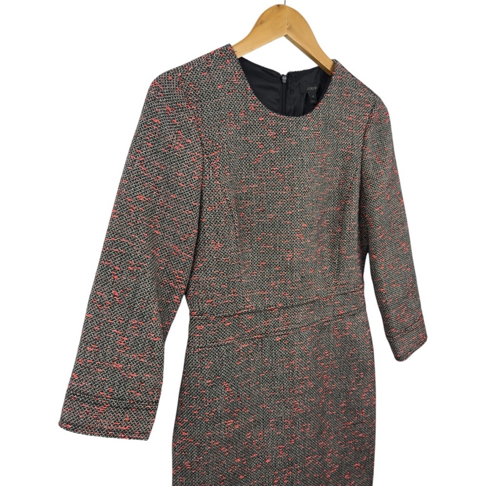J. Crew Tweed Midi Dress in Gray with Pink Speckle - Picture 4 of 16